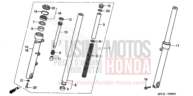 GABEL, VORNE von CB1300 Super Bold'or ABS SCHWARZ (NH1) von 2002